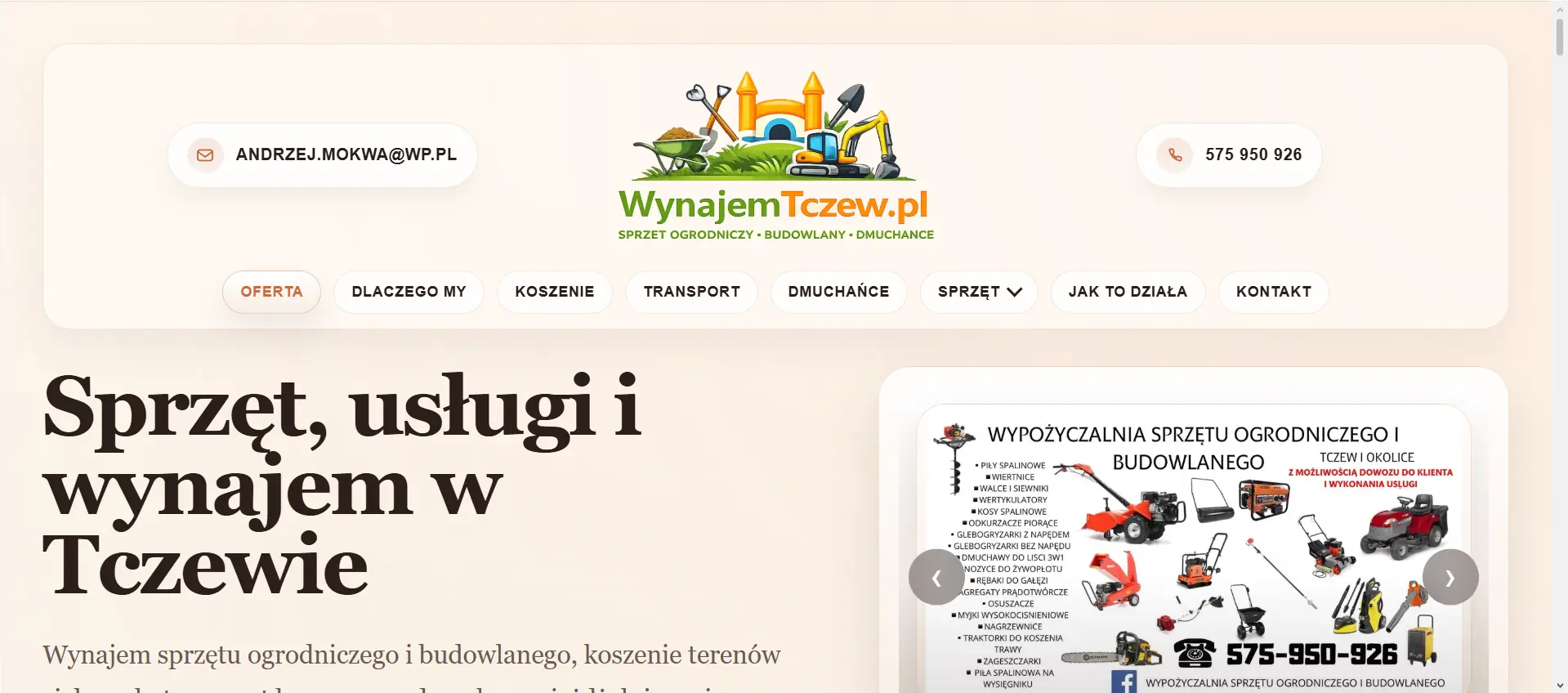 Podgląd projektu WynajemTczew.pl